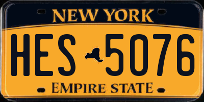 NY license plate HES5076