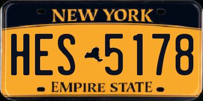 NY license plate HES5178