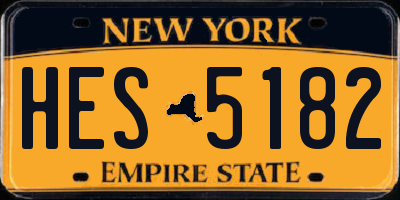 NY license plate HES5182