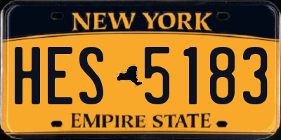 NY license plate HES5183