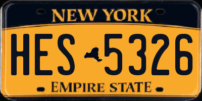 NY license plate HES5326
