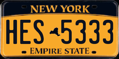 NY license plate HES5333