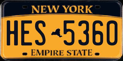 NY license plate HES5360