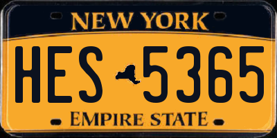 NY license plate HES5365