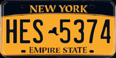 NY license plate HES5374
