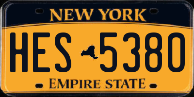 NY license plate HES5380