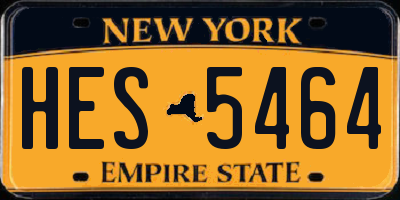 NY license plate HES5464