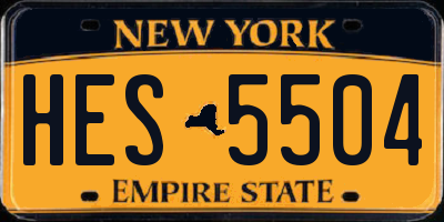 NY license plate HES5504