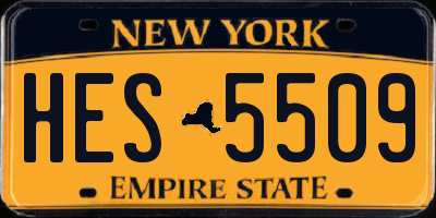 NY license plate HES5509