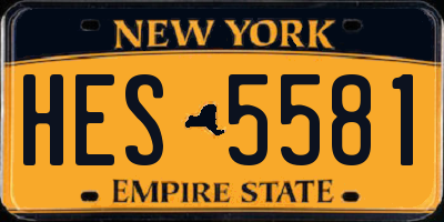 NY license plate HES5581