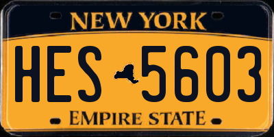 NY license plate HES5603