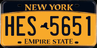 NY license plate HES5651