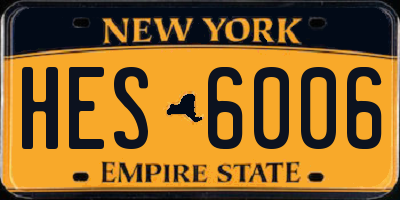 NY license plate HES6006