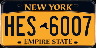 NY license plate HES6007