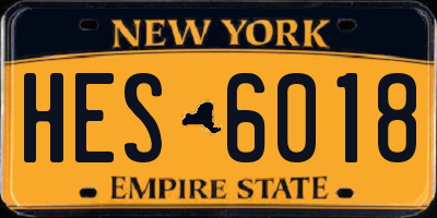 NY license plate HES6018