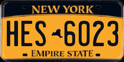 NY license plate HES6023