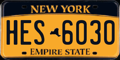 NY license plate HES6030