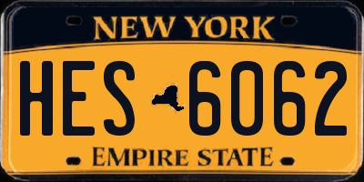 NY license plate HES6062