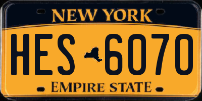 NY license plate HES6070