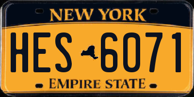 NY license plate HES6071