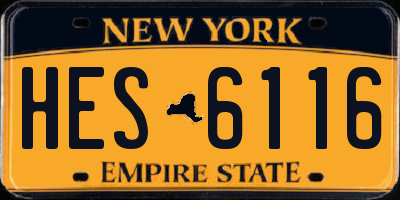 NY license plate HES6116