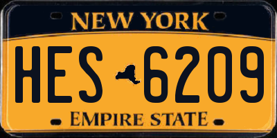 NY license plate HES6209