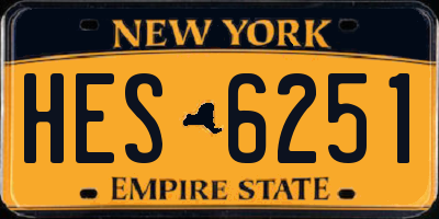 NY license plate HES6251