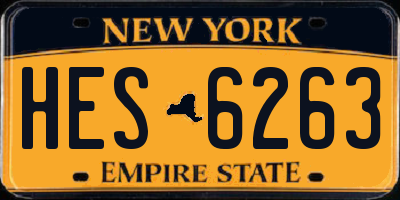 NY license plate HES6263