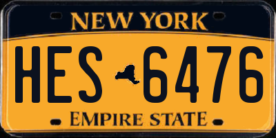 NY license plate HES6476