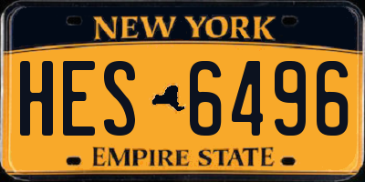 NY license plate HES6496