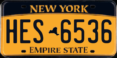 NY license plate HES6536