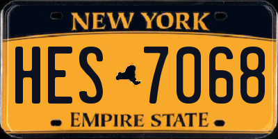 NY license plate HES7068