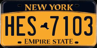 NY license plate HES7103