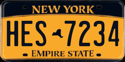 NY license plate HES7234
