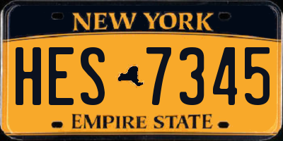 NY license plate HES7345