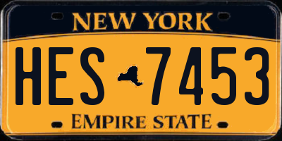 NY license plate HES7453