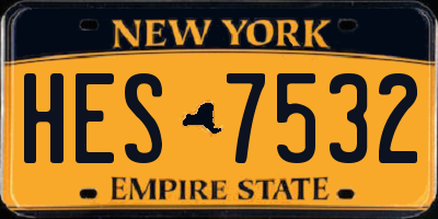 NY license plate HES7532