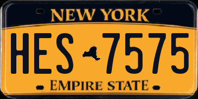 NY license plate HES7575