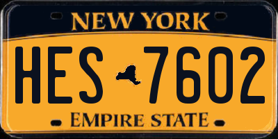 NY license plate HES7602