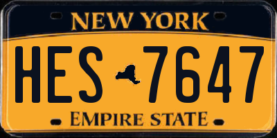 NY license plate HES7647