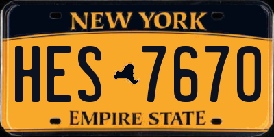 NY license plate HES7670