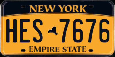 NY license plate HES7676