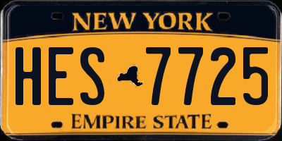 NY license plate HES7725