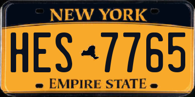 NY license plate HES7765