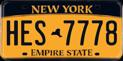 NY license plate HES7778