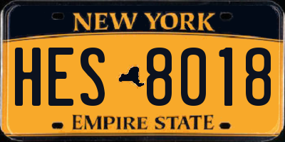 NY license plate HES8018