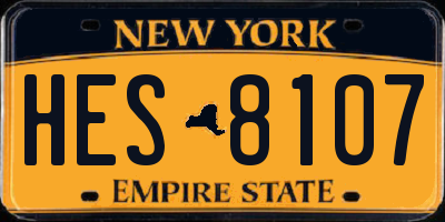 NY license plate HES8107