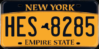 NY license plate HES8285