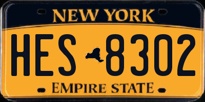 NY license plate HES8302