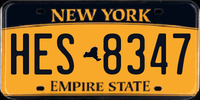 NY license plate HES8347